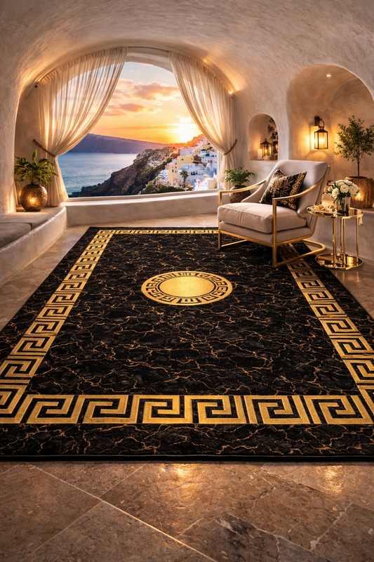Premium Black & Gold Carpet for Living Room