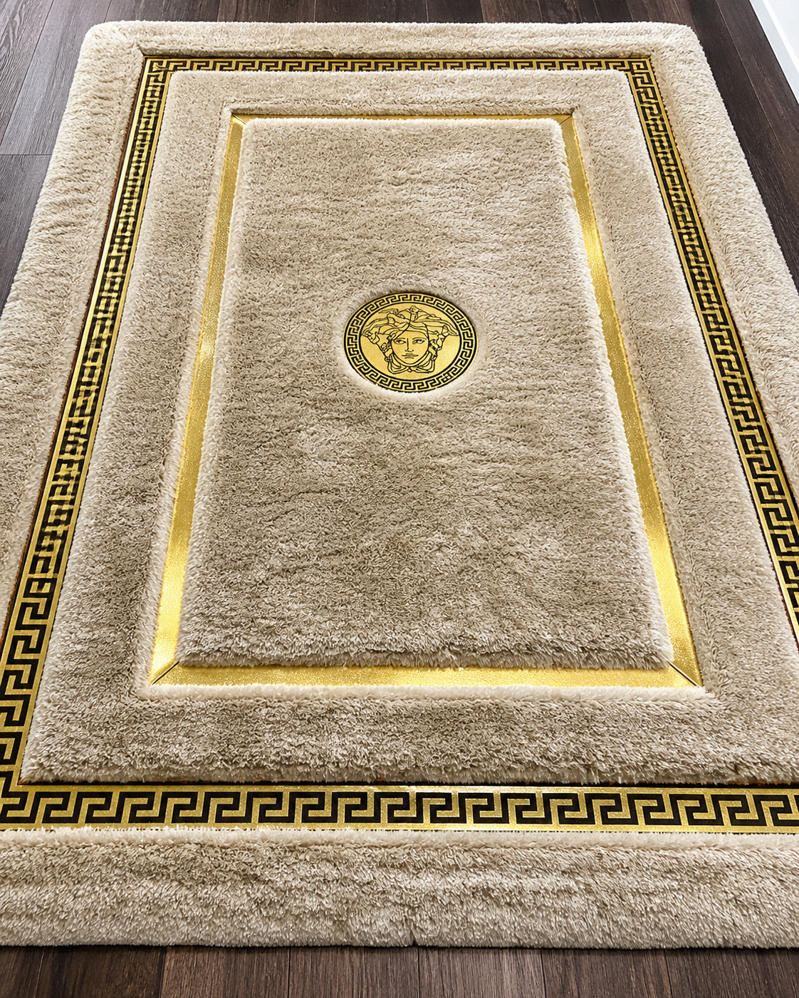 Royal Greek Golden Ivory Premium Rug – Washable & Non-Slip Area Carpet