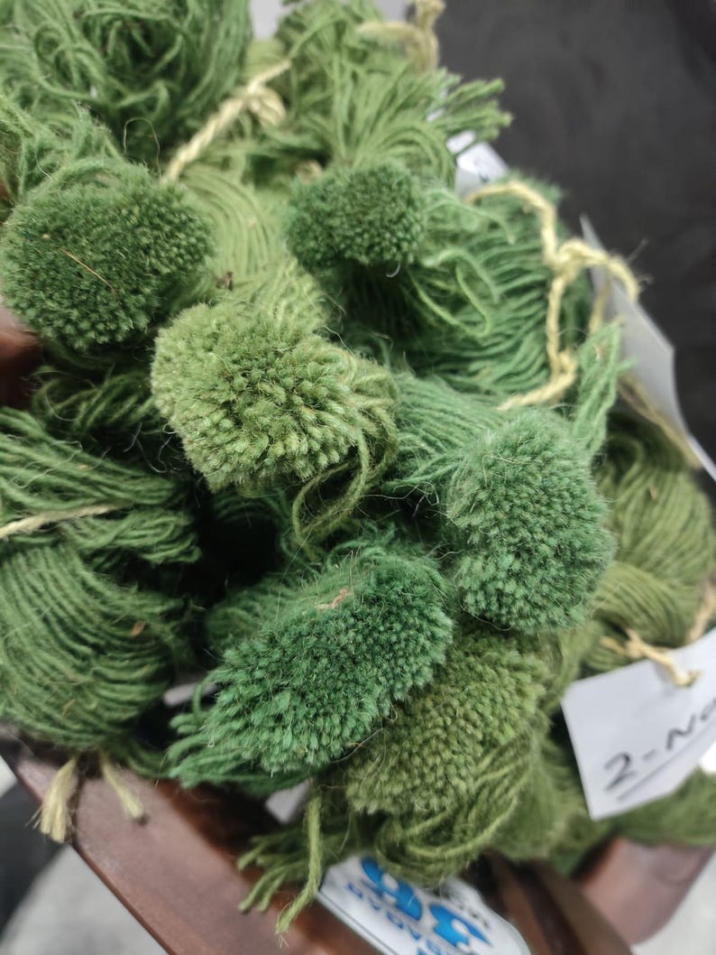 Hand Tufted Moss Ball Rug, Green Abstract Forest Floor Area Rugs