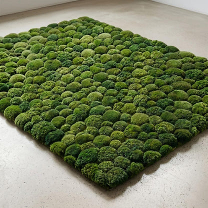 Hand Tufted Moss Ball Rug, Green Abstract Forest Floor Area Rugs