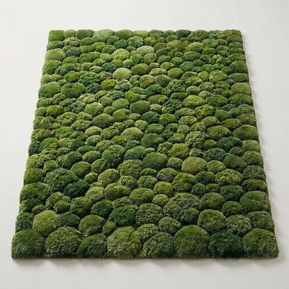 Hand Tufted Moss Ball Rug, Green Abstract Forest Floor Area Rugs