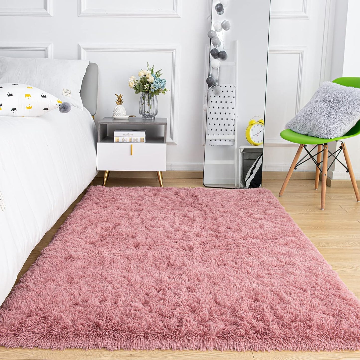 Pink Ultra Premium Shaggy Carpet for Living Room - FYROSTIC CARPET