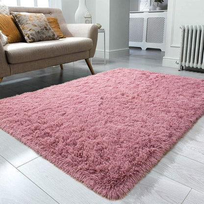 Pink Ultra Premium Shaggy Carpet for Living Room - FYROSTIC CARPET