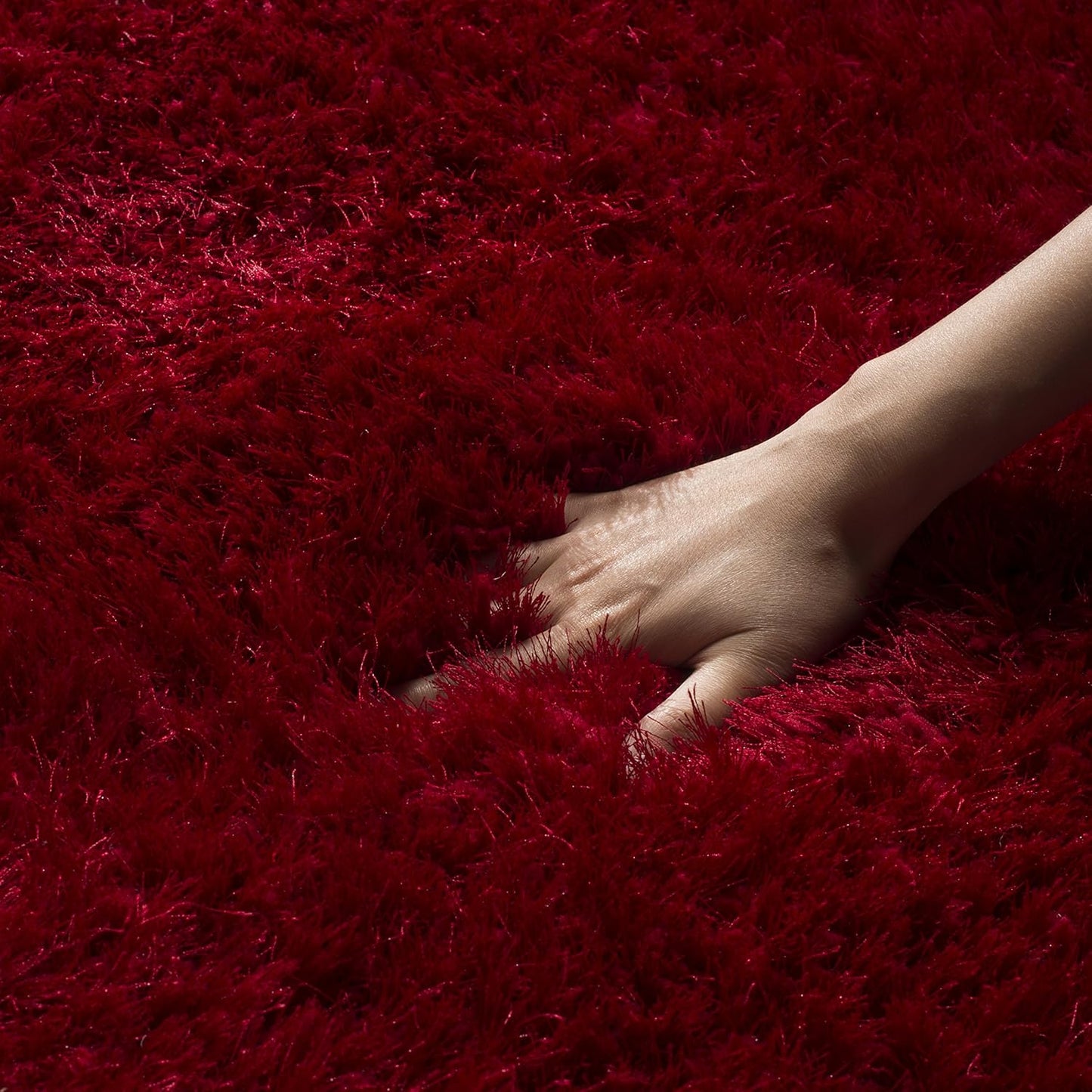 Red Ultra Premium Shaggy Carpet for Living Room - FYROSTIC CARPET