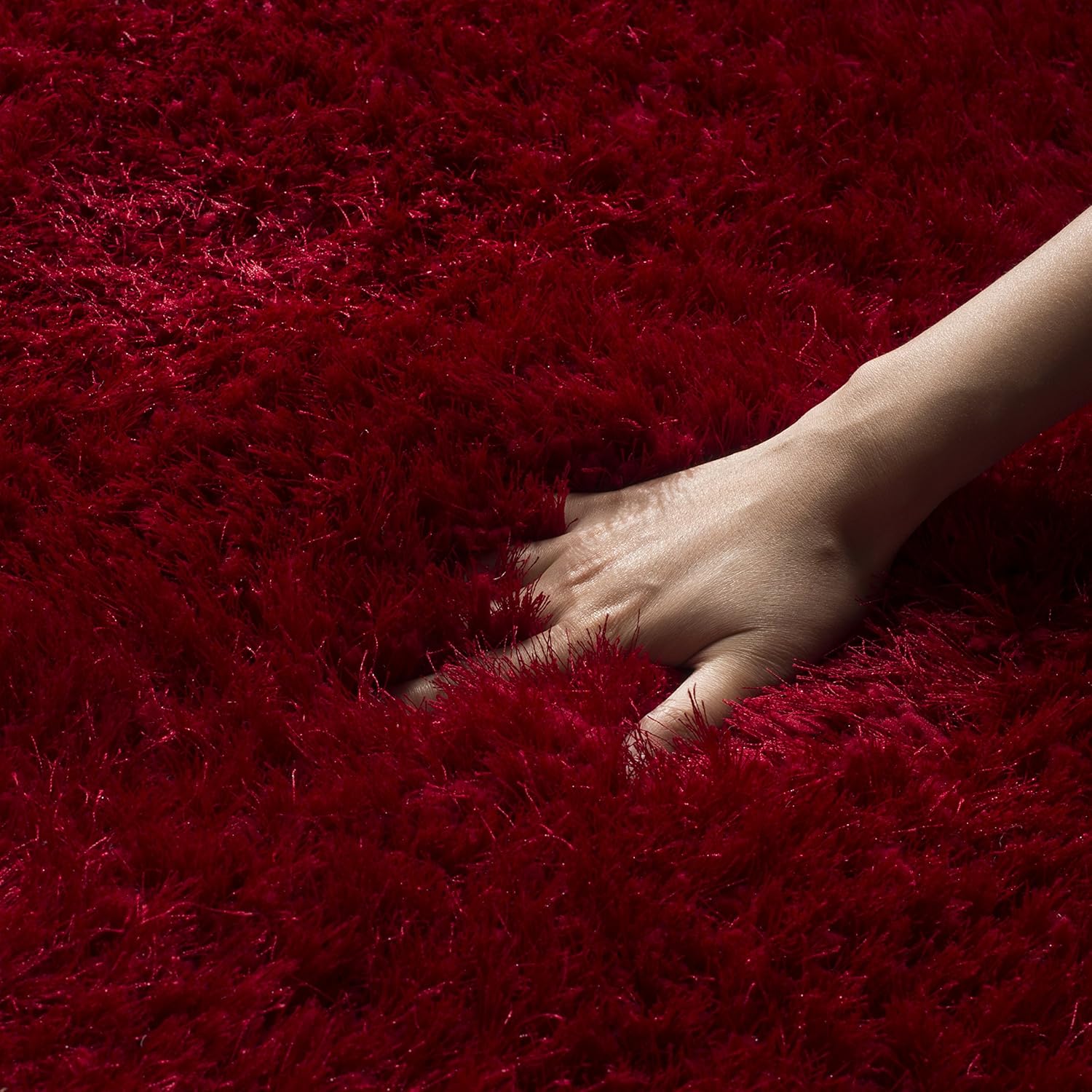Red Ultra Premium Shaggy Carpet for Living Room - FYROSTIC CARPET