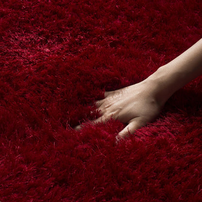 Red Ultra Premium Shaggy Carpet for Living Room - FYROSTIC CARPET