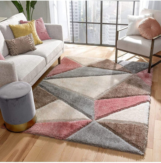 Triangle Beautiful Premium Shaggy Rug/Floor - Mat/Carpet - FYROSTIC CARPET