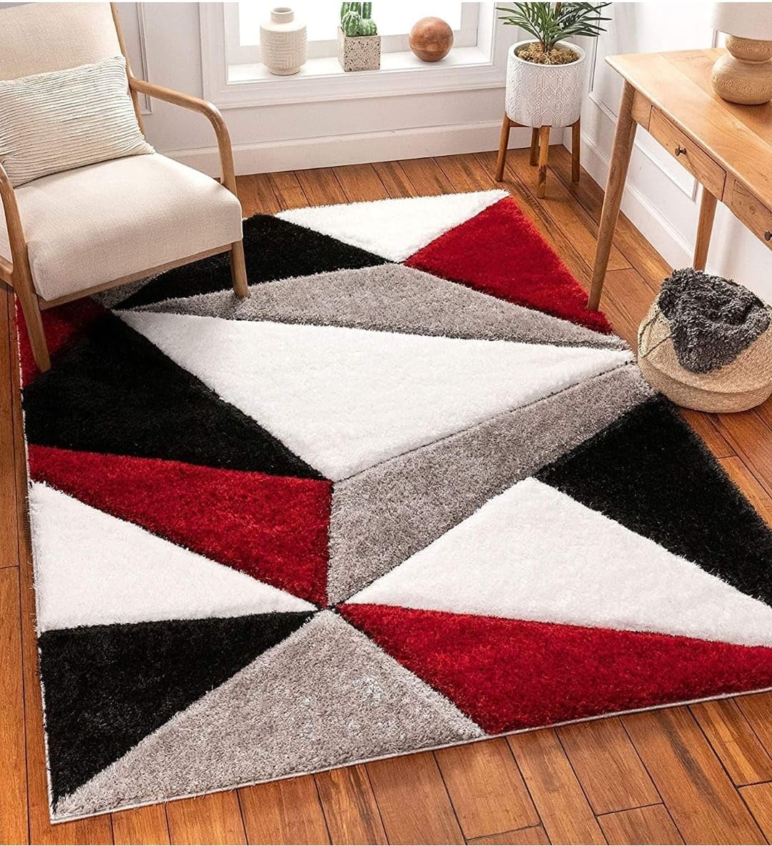 Triangle Beautiful Premium Shaggy Rug/Floor - Mat/Carpet - FYROSTIC CARPET