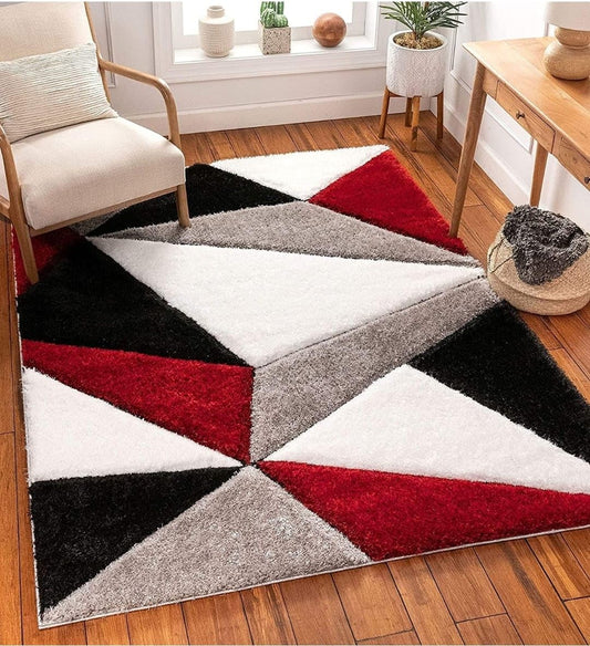 Triangle Beautiful Premium Shaggy Rug/Floor - Mat/Carpet - FYROSTIC CARPET